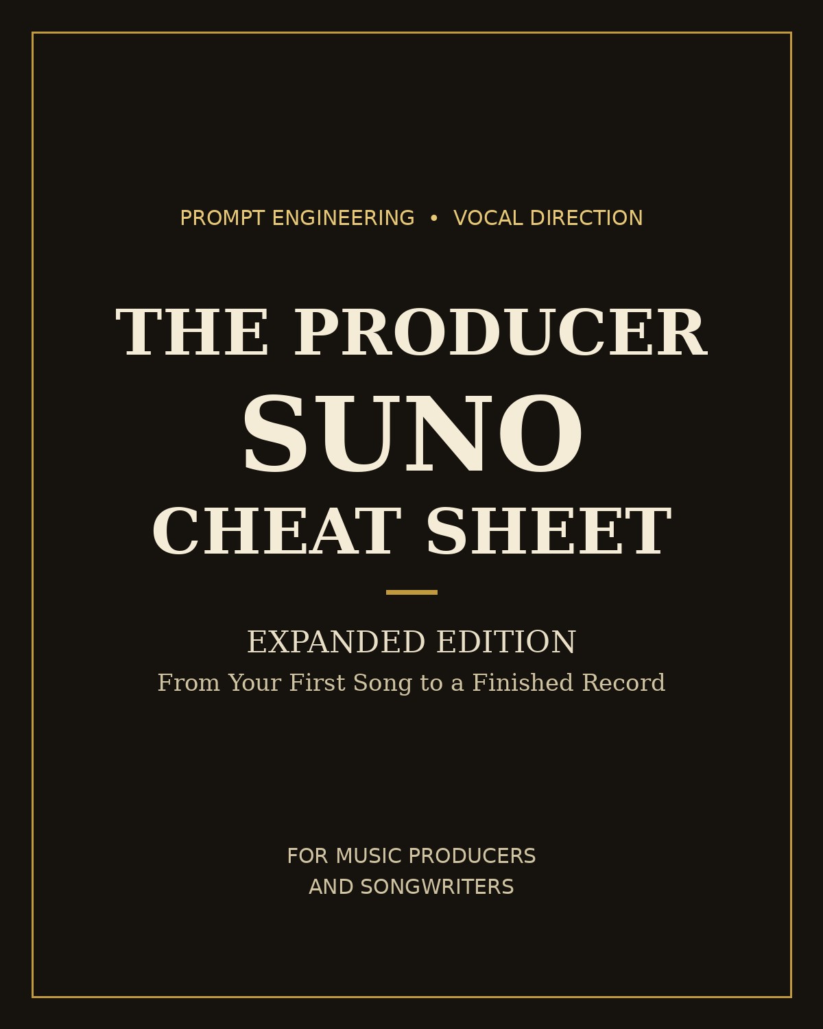 The Producer Suno Cheat Sheet — Expanded Edition cover